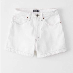 A&F Ultra High Rise Denim Shorts in White